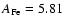 $A_{{\rm Fe}}=5.81$