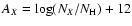 $A_{X}=\log(N_X/N_{\rm H})+12$