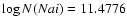 $\log N(Na {\sc i})=11.4776$