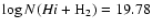 $\log N(H {\sc i}+{\rm H}_2)=19.78$