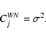 \begin{displaymath}%
C^{WN}_{j} = \sigma^{2}.
\end{displaymath}
