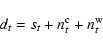 \begin{displaymath}%
d_{t} = s_{t} + n^{\rm c}_{t} +n^{\rm w}_{t}
\end{displaymath}