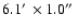 $6.1\hbox{$^\prime$ }\times1.0\hbox{$^{\prime\prime}$ }$