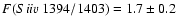 $F(Si {\sc iv}~1394/1403)=1.7 \pm 0.2$