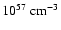 $10^{57}~ {\rm cm}^{-3}$