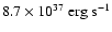 $\rm {8.7 \times 10^{37}~erg~ s^{-1}}$