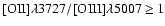 $\rm {[OII]\lambda 3727/[OIII]\lambda 5007 \ge 1}$