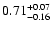 $\rm0.71_{-0.16}^{+0.07}$