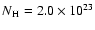 $N\rm {_H}=2.0 \times 10^{23}$