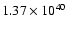 $1.37 \times 10^{40}$
