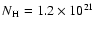 $N\rm {_H}=1.2\times 10^{21}$