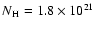 $N\rm {_H}=1.8\times 10^{21}$