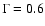 $\Gamma=0.6$