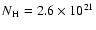 $N\rm {_H}=2.6\times 10^{21}$
