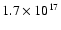 $1.7\times10^{17}$
