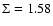 $\Sigma = 1.58$