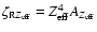 $\zeta_{{\rm R}Z_{\rm eff}}=Z_{\rm eff}^4A_{Z_{\rm eff}}$