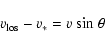 \begin{displaymath}v_{\rm los} - v_* = v~{\rm sin}~\theta
\end{displaymath}