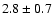 $ 2.8 \pm 0.7 $