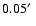 $0.05\hbox{$^\prime$ }$