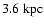 $3.6~{\rm kpc}$