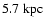 $5.7~{\rm kpc}$
