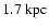 $1.7~{\rm kpc}$