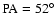 ${\rm PA} =52^\circ$