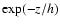$\exp(-z/h)$