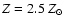$Z=2.5~Z_\odot$