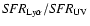 ${\it SFR}_{\rm Ly\alpha}/{\it SFR}_{\rm UV}$