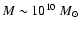 $M \sim 10^{10}~M_{\odot}$