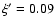 $\xi^{\prime} = 0.09$