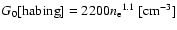 $G_0
[{\rm habing}] = 2200 {n_{\rm e}}^{1.1} ~[\rm cm^{-3}]$