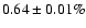 $0.64 \pm 0.01\%$