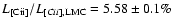 ${L_{\rm [C {\sc ii}]}/L_{[C {\sc ii}], \rm LMC} = 5.58 \pm 0.1 \%}$