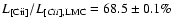 ${L_{\rm [C {\sc ii}]}/L_{[C {\sc ii}], \rm LMC} = 68.5 \pm 0.1 \%}$
