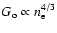 ${G_{\rm o} \propto n_{\rm e}^{4/3}}$