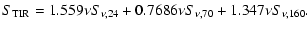 $\displaystyle {S_{\rm TIR}}={1.559\nu S_{\nu,24}}+{0.7686\nu S_{\nu,70}+1.347\nu S_{\nu,160}}.$