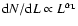 ${\rm d}N/{\rm d}L \propto L^{\alpha_{\rm L}}$