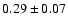 $0.29\pm0.07$