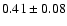 $0.41\pm0.08 $
