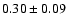 $0.30\pm0.09$