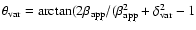 $\theta_{\rm var}=\arctan(2
\beta_{\rm app}/(\beta_{\rm app}^{2}+\delta_{\rm var}^{2}-1$