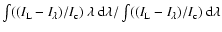 $\int((I_{\rm L}-I_\lambda)/I_{\rm c})~\lambda~{\rm d}\lambda/\int((I_{\rm L}-I_\lambda)/I_{\rm c})~{\rm d}\lambda$