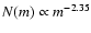 $N(m)\propto m^{-2.35}$