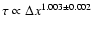 $\tau
\propto \Delta x^{1.003\pm 0.002}$