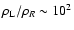 $\rho_{\rm
L}/\rho_{R} \sim 10^2$