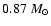 $0.87~ M_{\odot}$