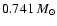 $0.741~ M_{\odot}$